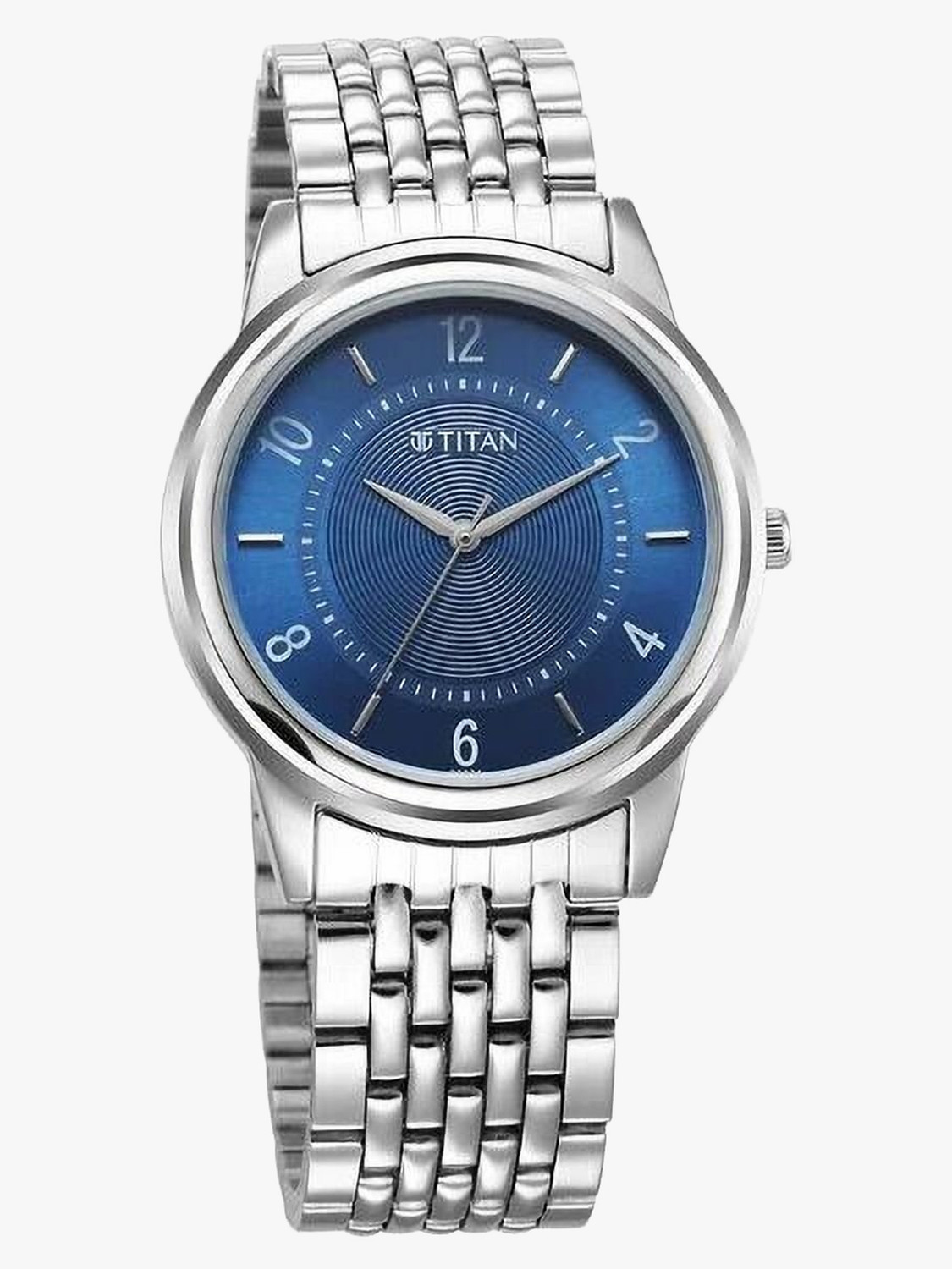 Image of Titan Karishma Zing Titan Karishma Zing Analog Blue Dial Silver SS Strap Watch for Men Analog Watch - For Men
