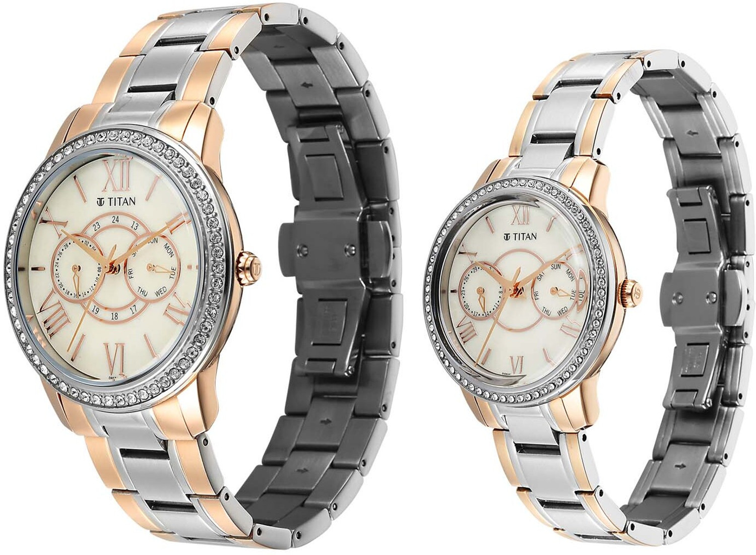 Image of Titan Royal Bandhan Titan Royal Bandhan Pink Round Dial Couple's Watch / Analog Watch - For Couple