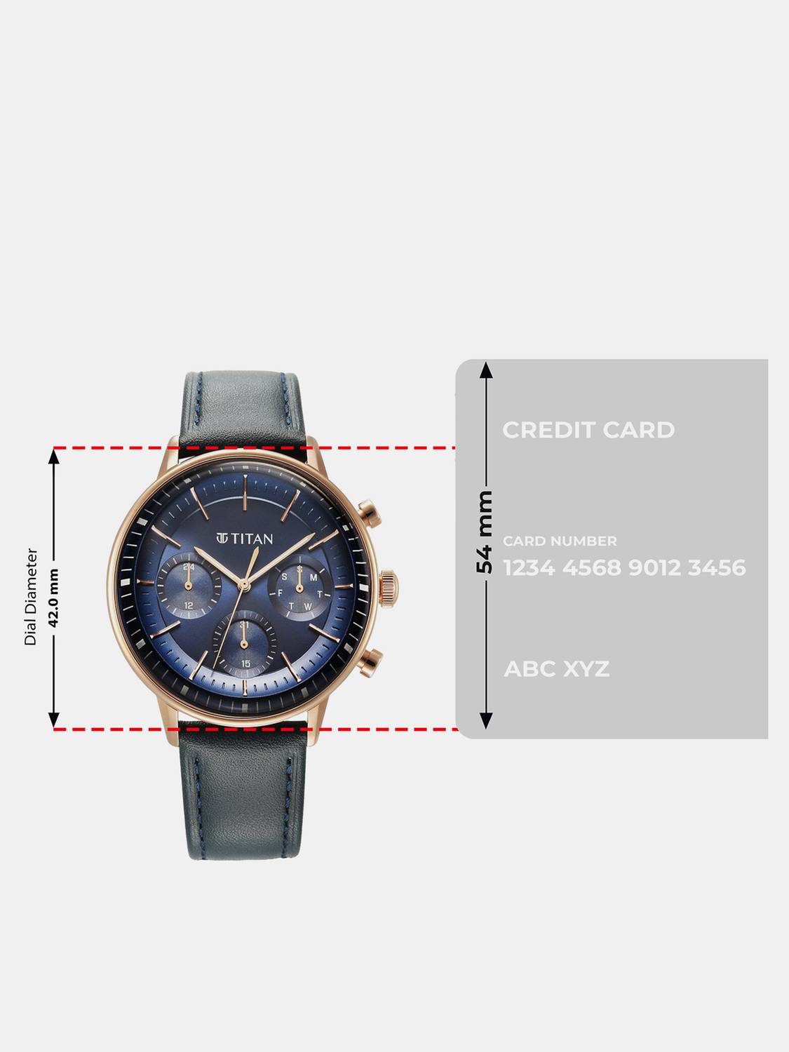 Titan Light Leathers Blue Dial Blue LeatherStrap Analog Watch - For - Image 4