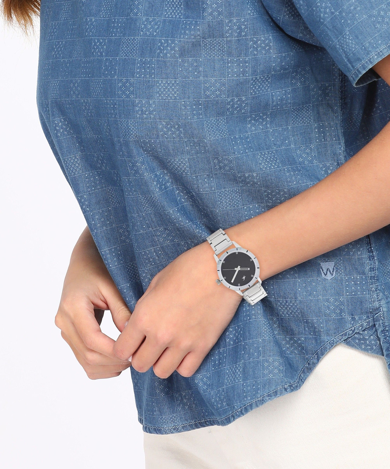 Image of Fastrack NP6078SM06 Monochrome Analog Watch - For Women