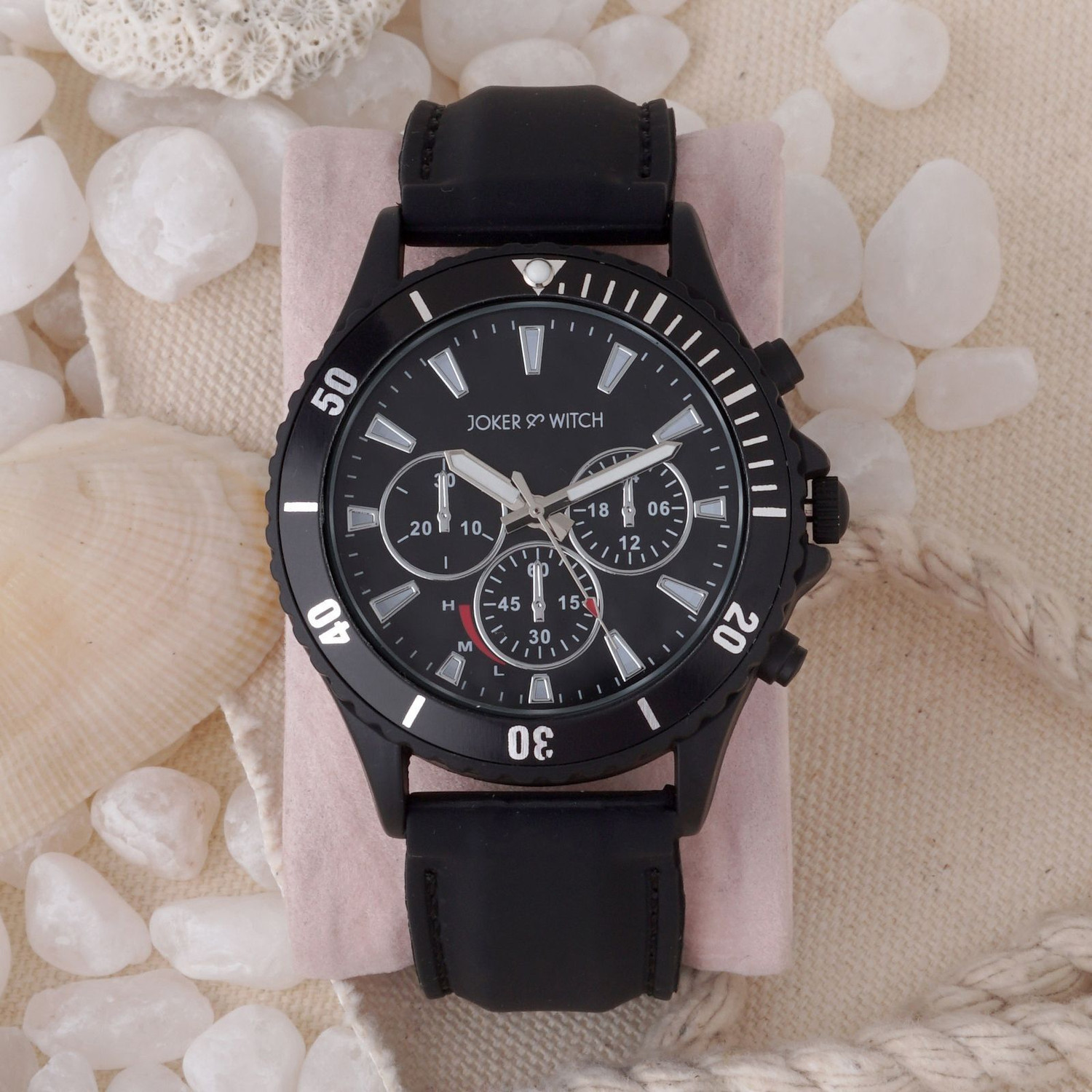Image of Joker & Witch SPACEY ALL BLACK SILICON STRAP WATCH Analog Watch - For Men