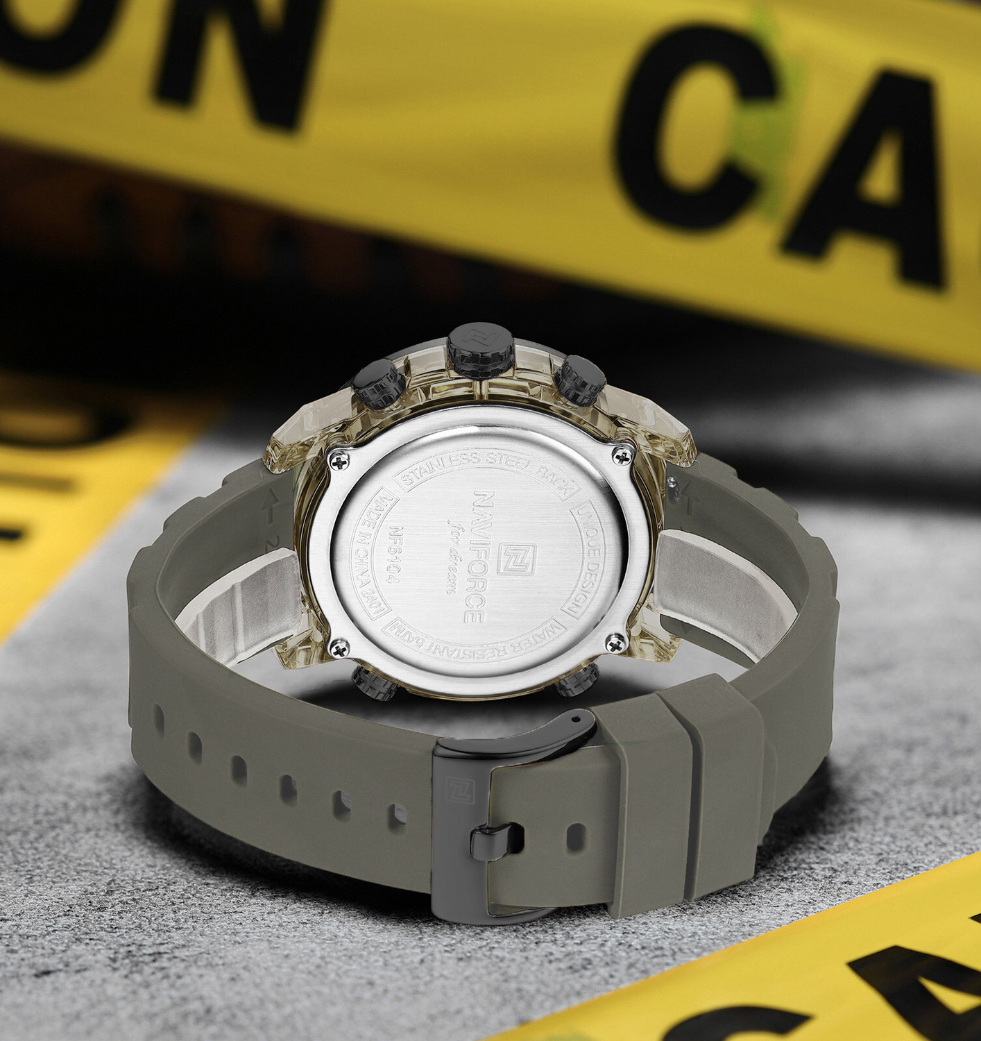 Image of NAVIFORCE Modern Functionality Dual Diplay With Deep Black Alloy Case Analog-Digital Watch - For Men NF6104GYGYGY