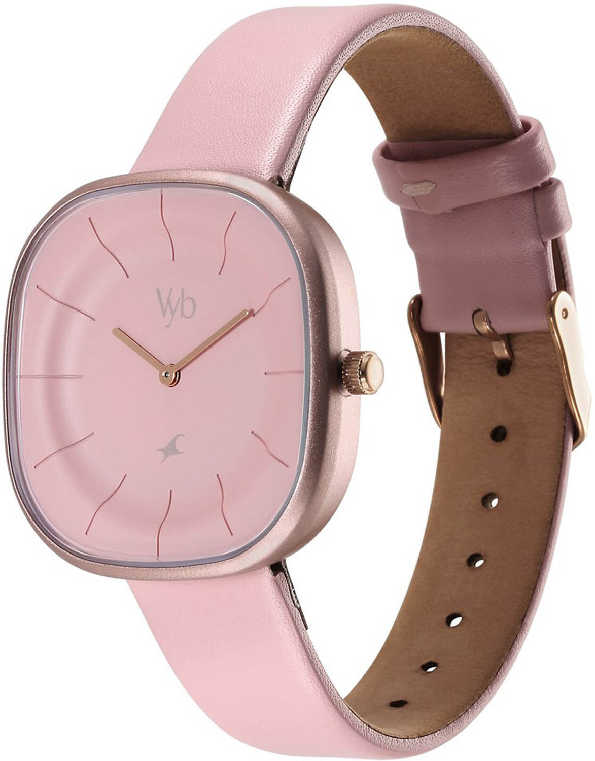 Image of Fastrack Vyb Successor Quartz Analog Pink Dial Leather Strap Watch For Girls Analog Watch - For Women