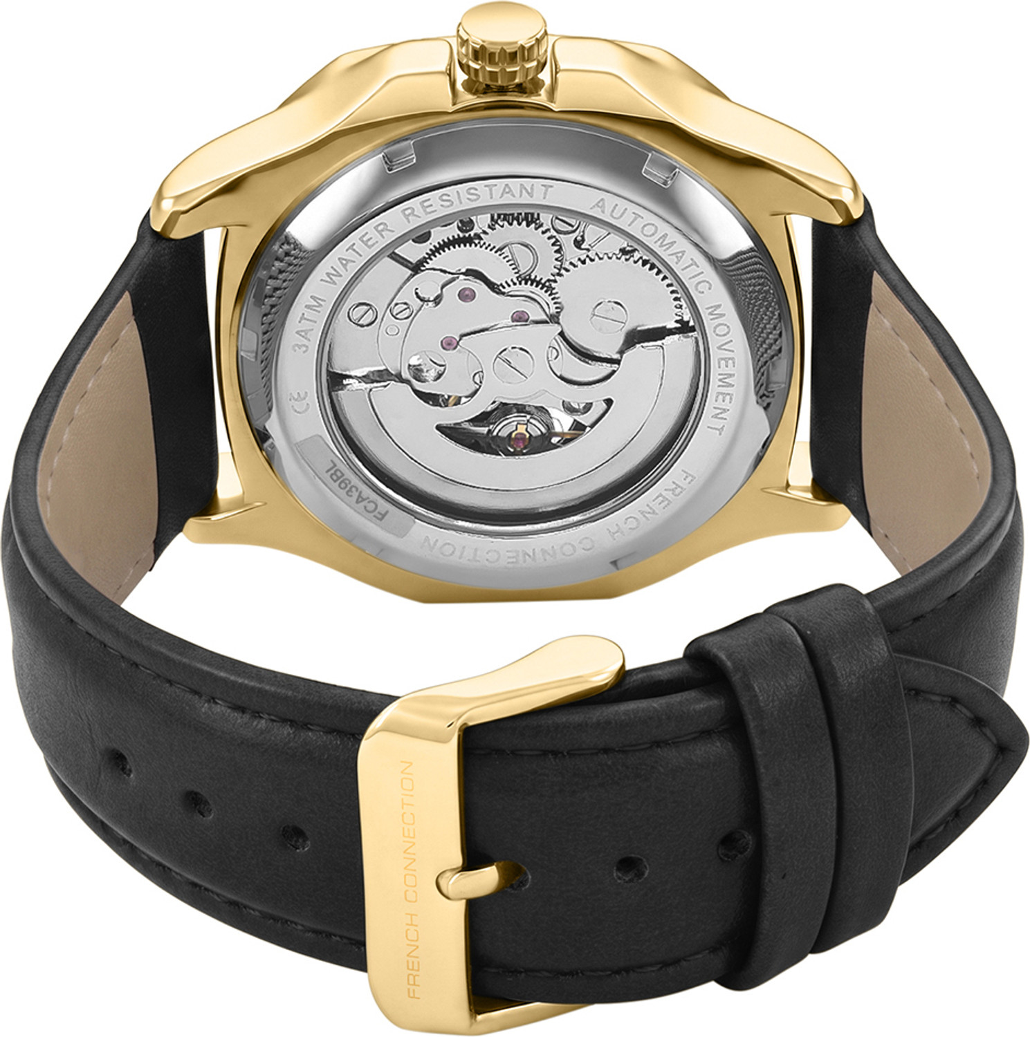 Image of French Connection FCA39BL Black Sunray Round Dial Automatic Analog Watch - For Men