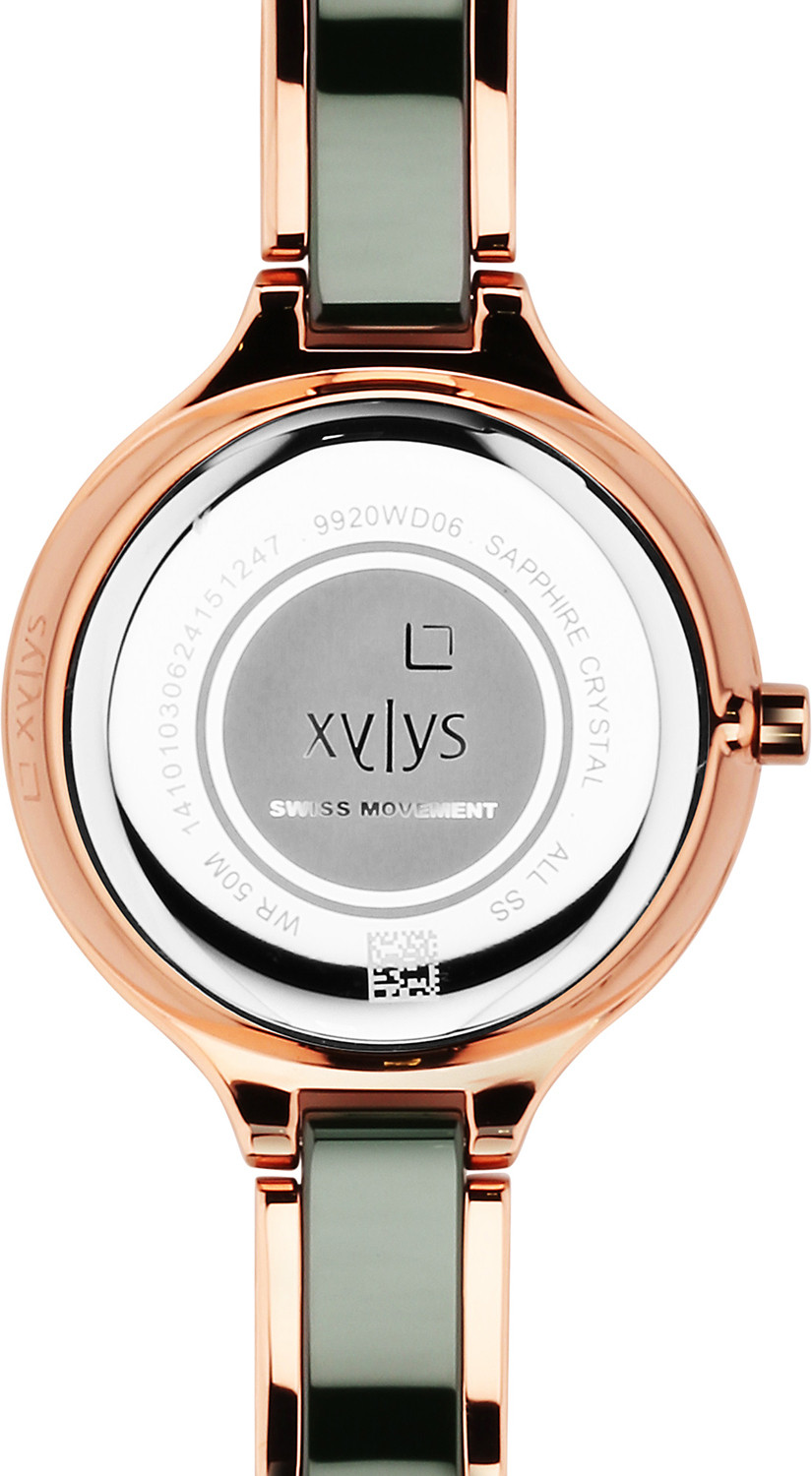 Image of XYLYS Xylys Seraphina Quartz Blue Round Dial Rose Gold Steel&Ceramic Strap Analog Watch - For Women