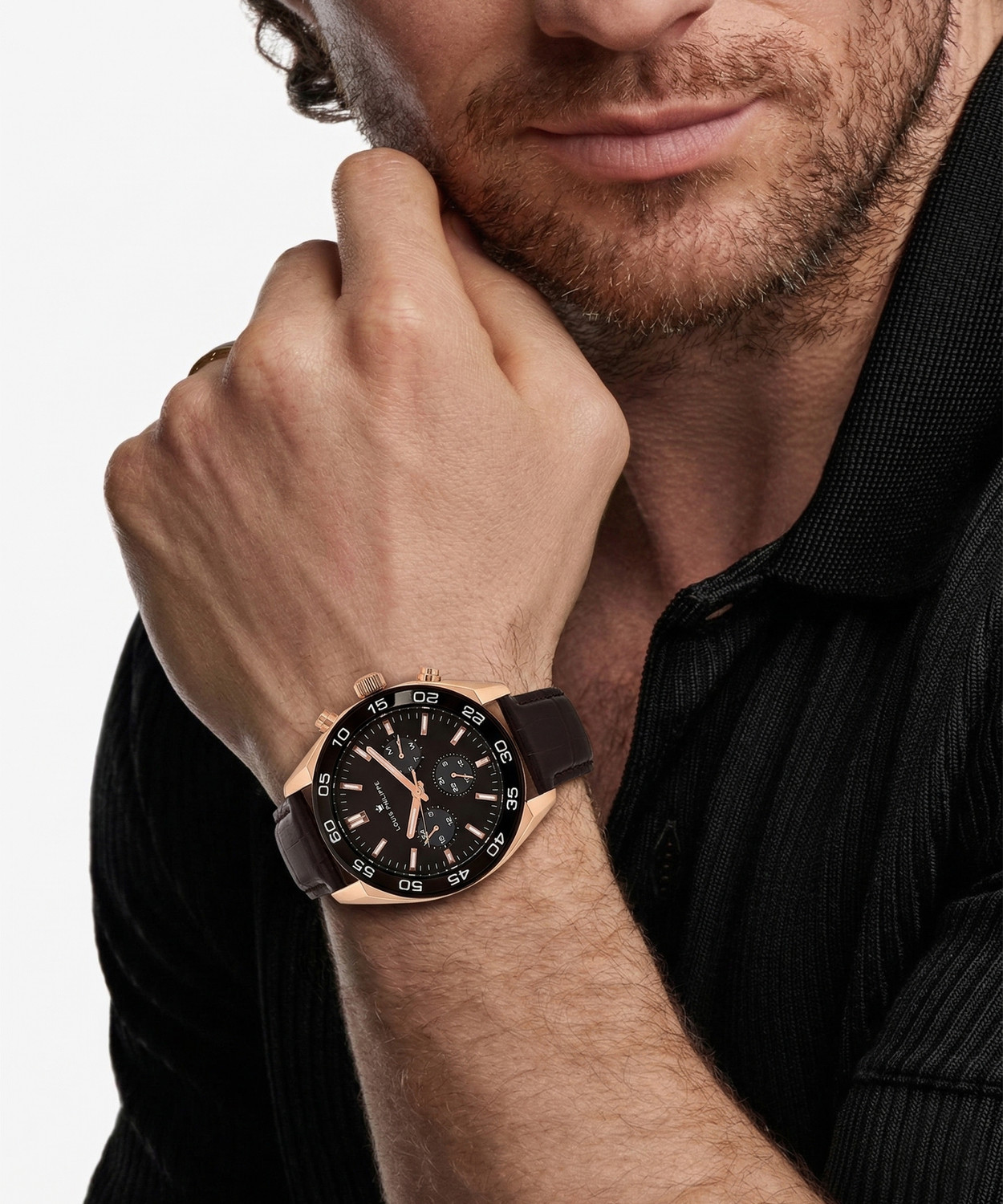 Image of Louis Philippe Multifunction Black Dial Analog Watch Analog Watch - For Men