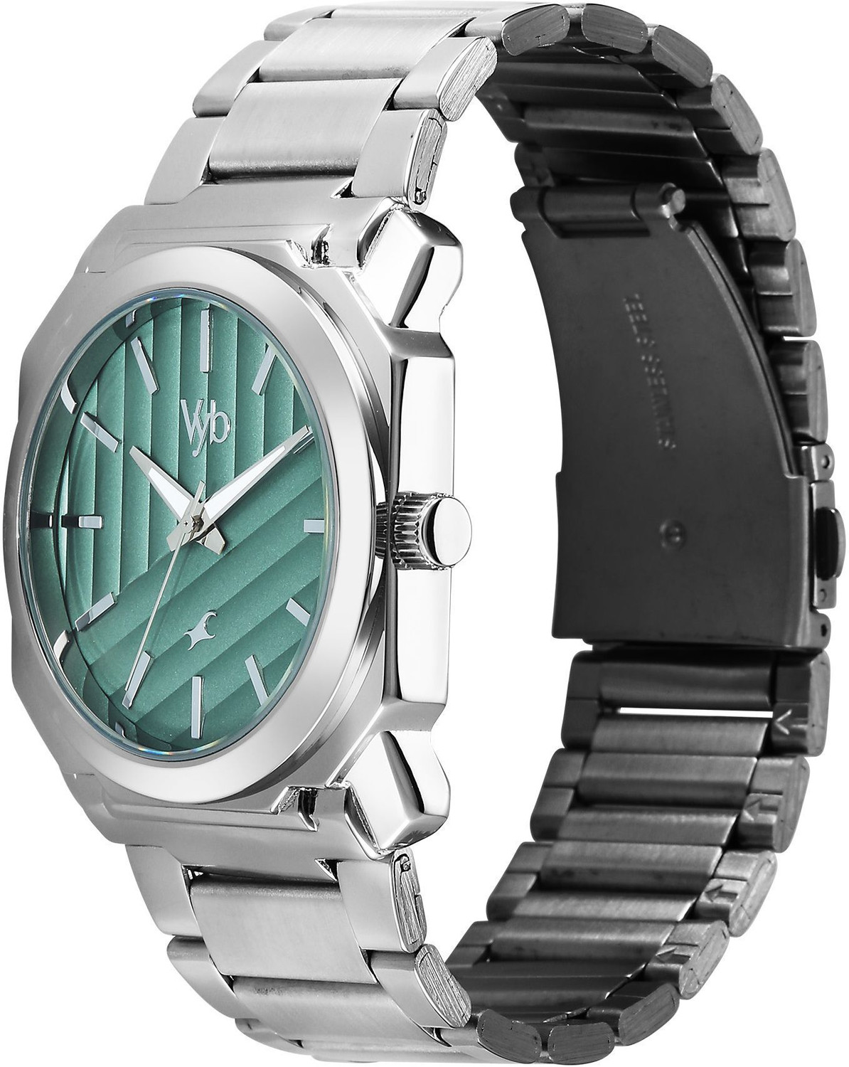 Image of Fastrack Vyb Challenger Fastrack Vyb Challenger Quartz Green Dial Silver Stainless Steel Strap Analog Watch - For Men