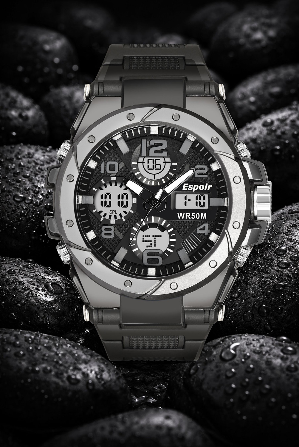 Image of Espoir 9025 Elegant Sports Analog Digital Elegant Sports Analog Digital Water Resistant Analog-Digital Watch - For Men