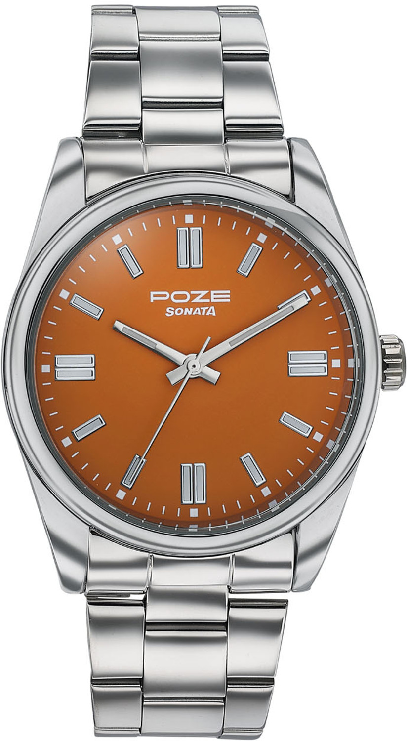 Image of SONATA Poze Drop 9.2 Poze 9 Quartz Brown Dial IPS Sheet Metal Strap Analog Watch - For Men