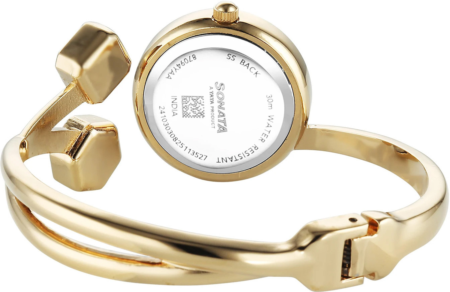 Image of SONATA Aura 2 Sonata Aura 2.0 Quartz White Dial Gold Stainless Steel Strap Analog Watch - For Women