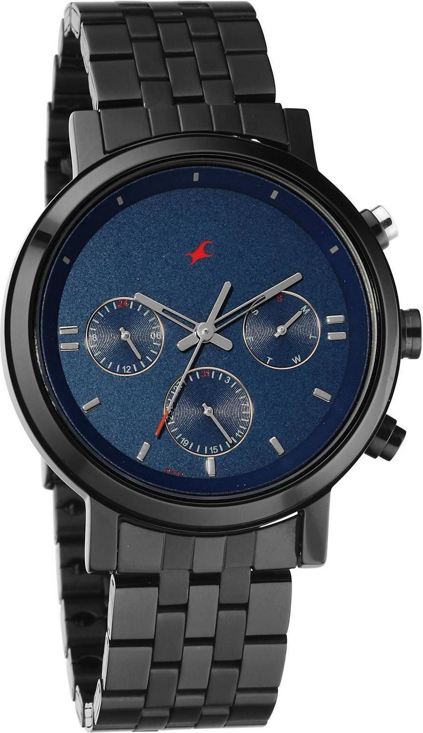 Fastrack Tick Tock 3.0 Blue Dial Black Metal Strap Watch - Men - Image 3