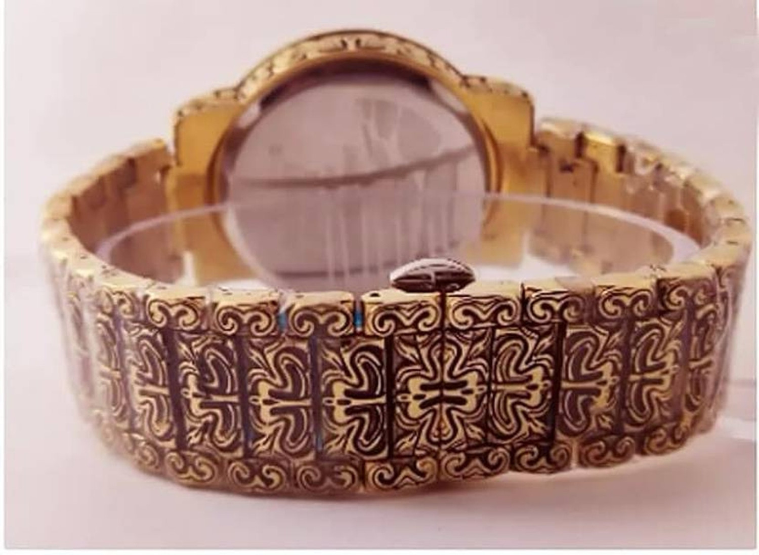 Image of FOREST Forest Luxury Lion Curved Golden Dial and Chain Men Wrist Watch Analog Watch Analog Watch - For Men