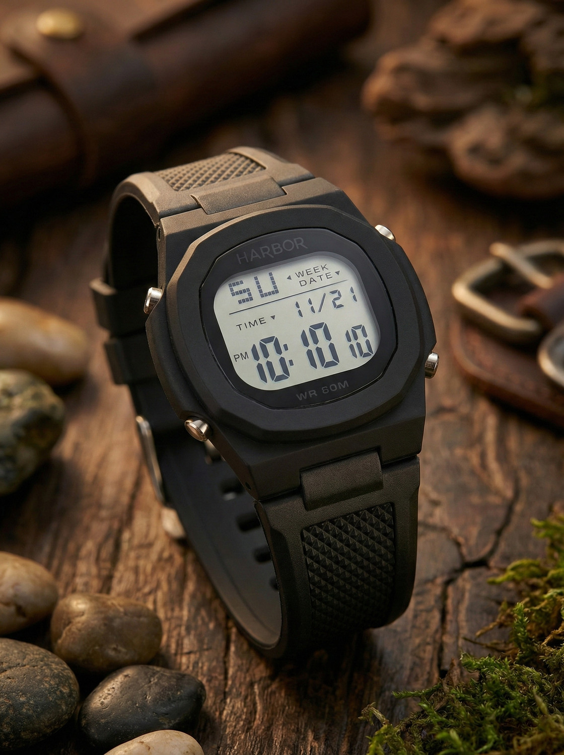 Image of Harbor rugged durability modern styling bold square dial gym, outdoors Sports Watch Digital Watch - For Men