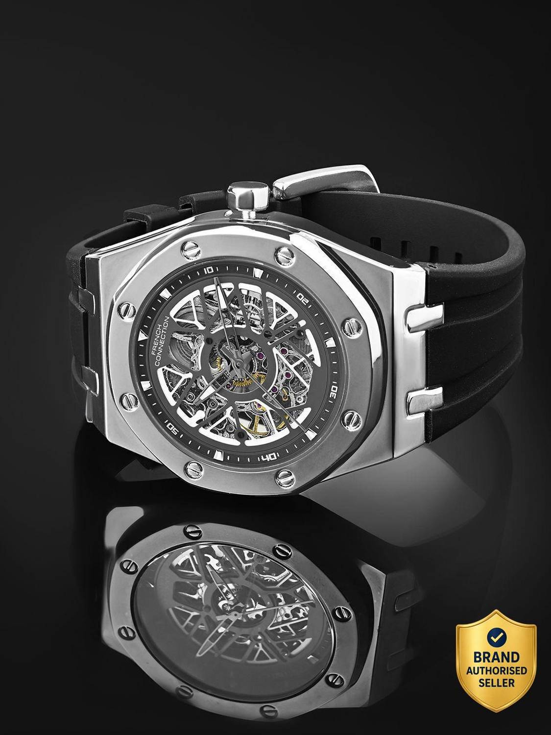 French Connection Grey Sunray Dial Men's Automatic Watch