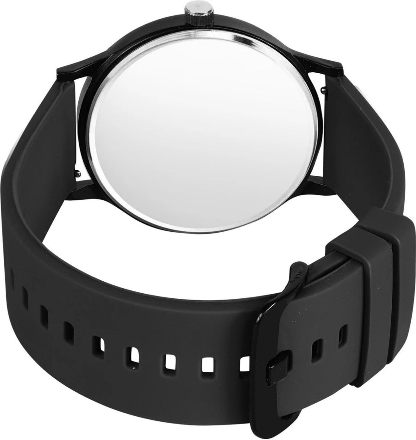 Image of Shivark SL-69 Black Silicone Strap Quartz Black Dial Boys Analog Watch - For Men