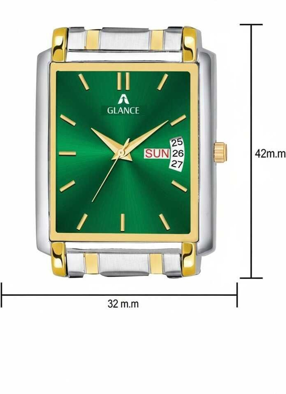 Image of Aglance 1506bm04 Green Dial Mens Watch 1506bm04 Green Dial Mens Watch Analog Watch - For Men