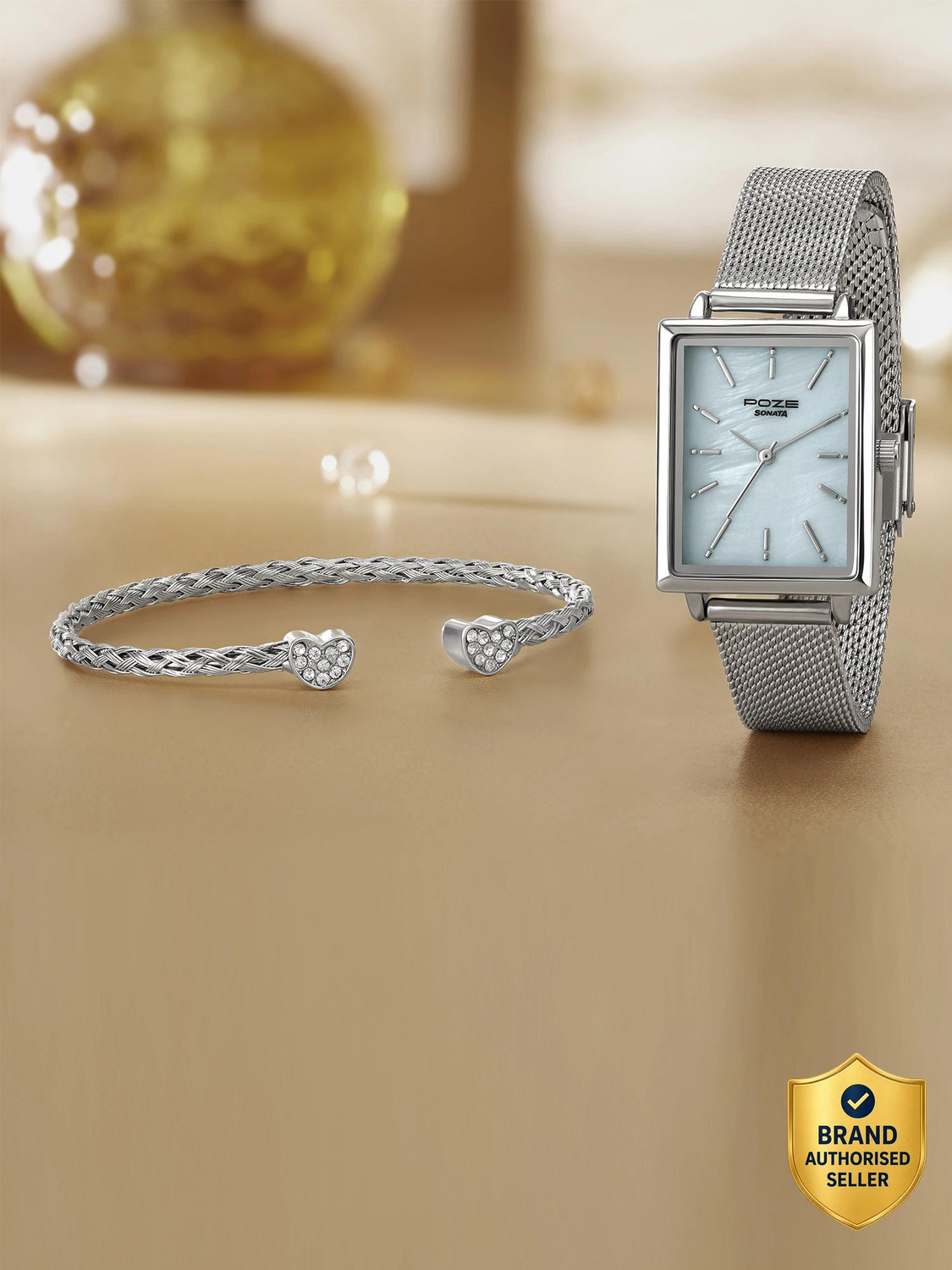 Image of SONATA Poze - Metal Analog Watch - For Women