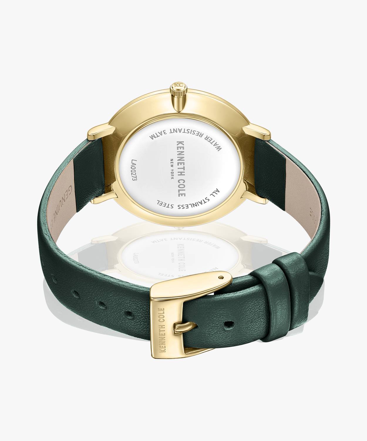 Kenneth Cole New York Women\'s Transparency Green Genuine Leather Strap Watch EUC 1946959-894__1?auto=webp&  main image 3