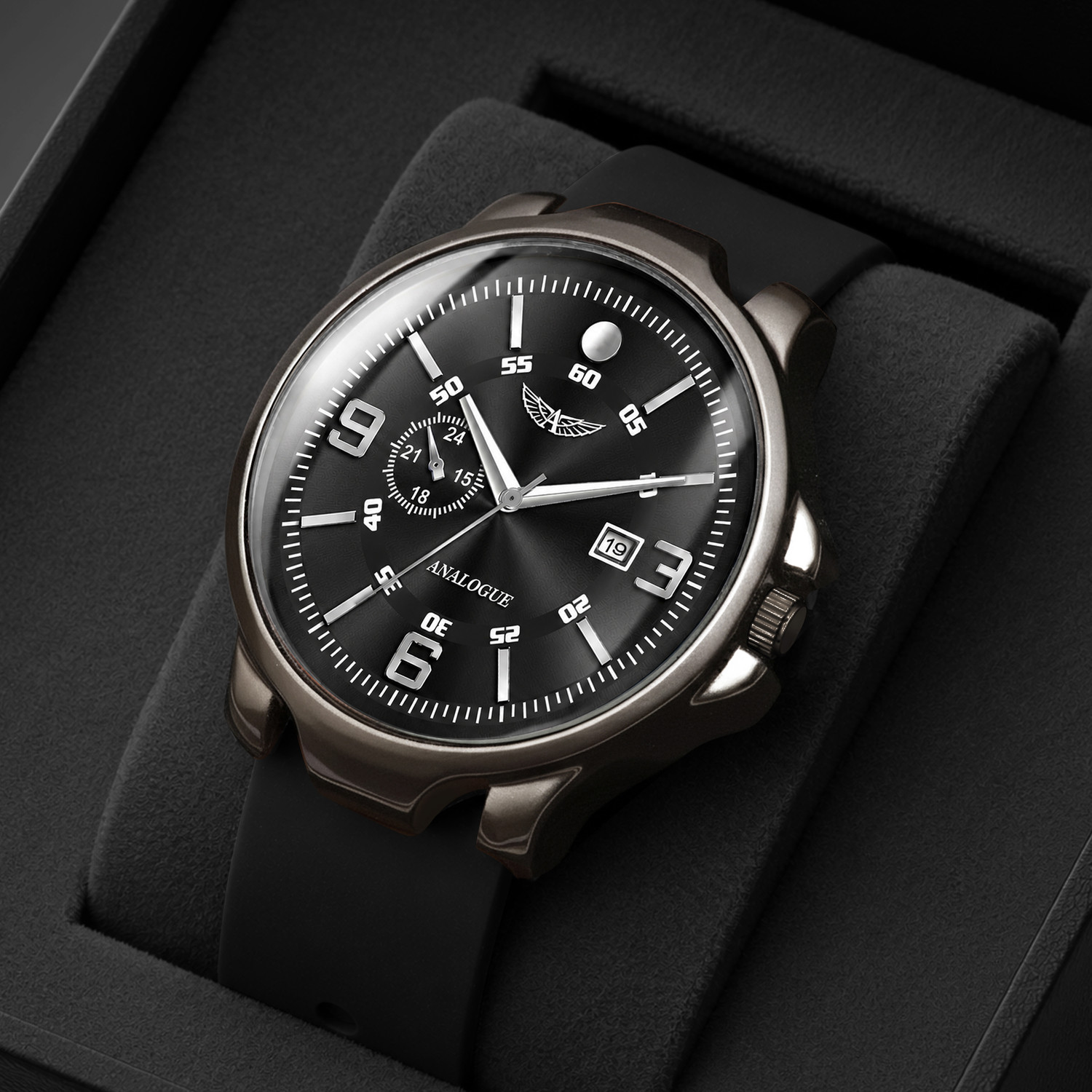 ANALOGUE Gun Metal Series | Smart Watch Strap | 3D Glass | Smart Clip | Working Date Gun Metal Series | Smart Watch Strap | 3D Glass | Smart Clip | Working Date Analog Watch - For Men