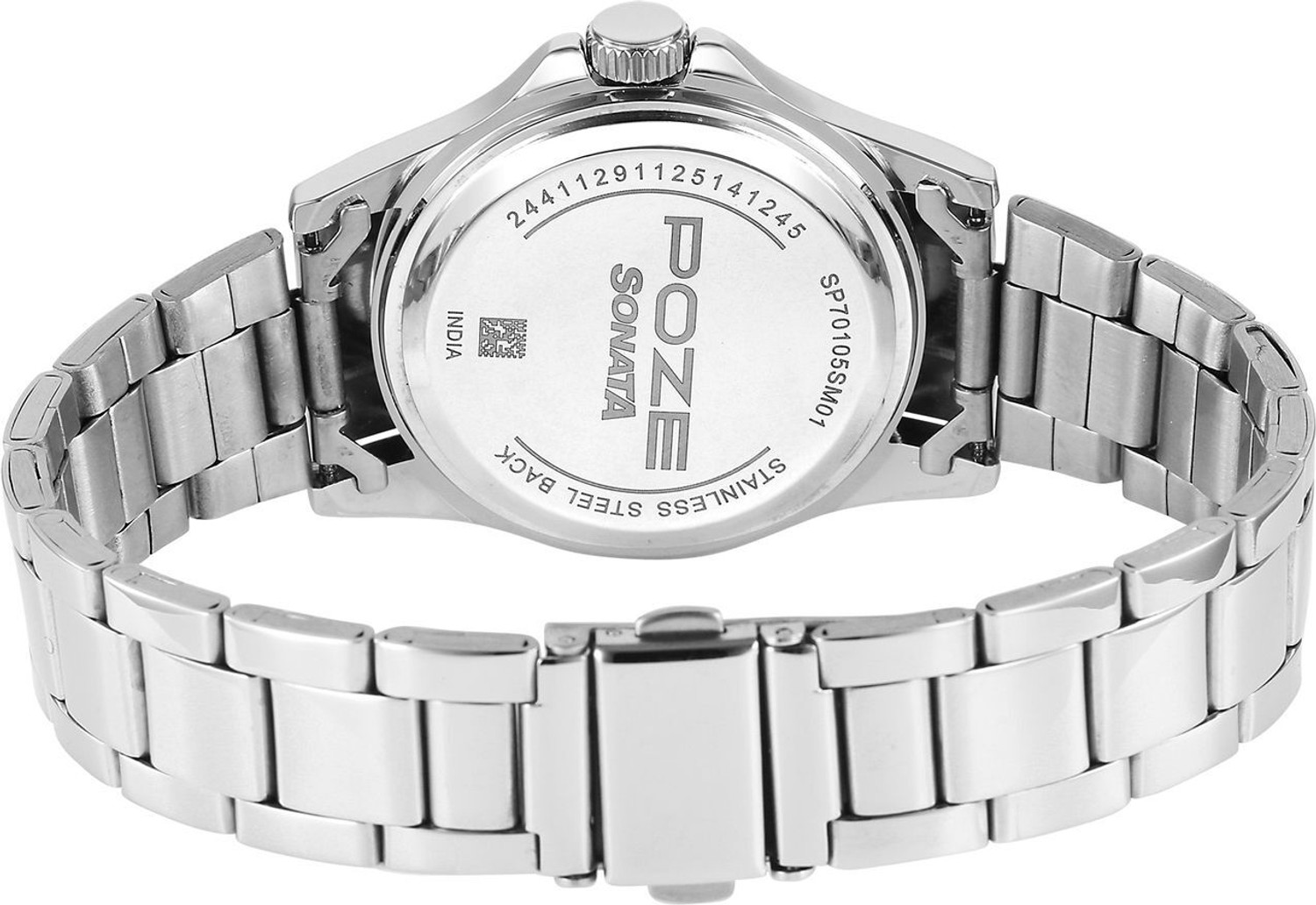 Image of SONATA POZE DROP 8 Sonata Poze 8 Quartz Lt. Blue Dial IPS Stainless Steel Strap Analog Watch - For Men