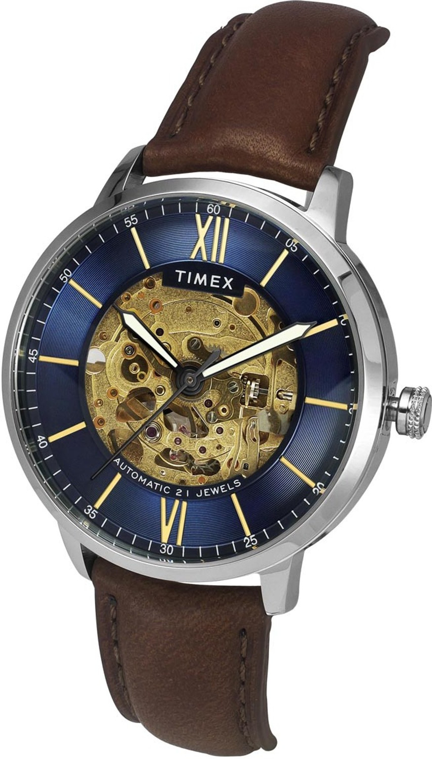Image of TIMEX Signio Round 42mm Blue Dial Analog Watch - For Men