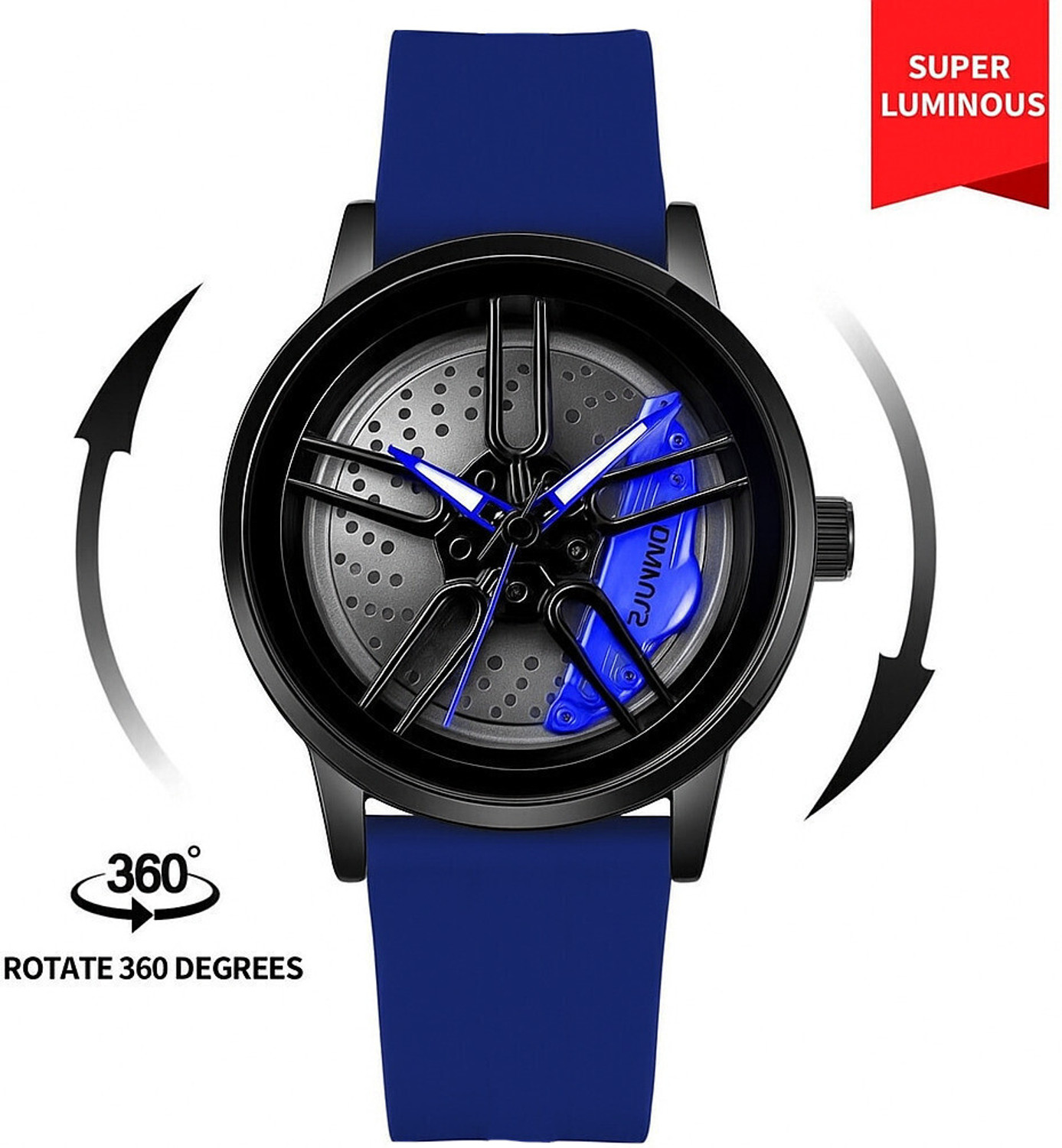 Image of SKMEI 3D Rotating Spinning Watch Rim Car Wheel Analog Watch - For Men