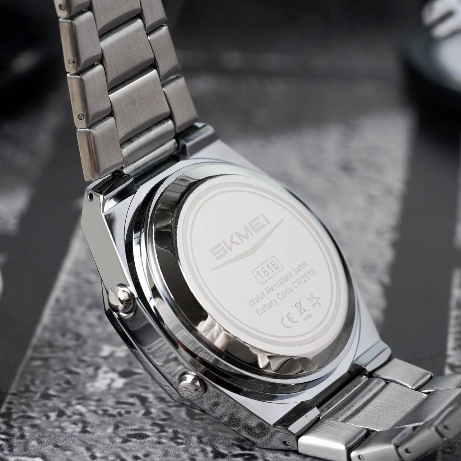 SKMEI 1816 Silver White Analog-Digital Watch - Men - Image 4