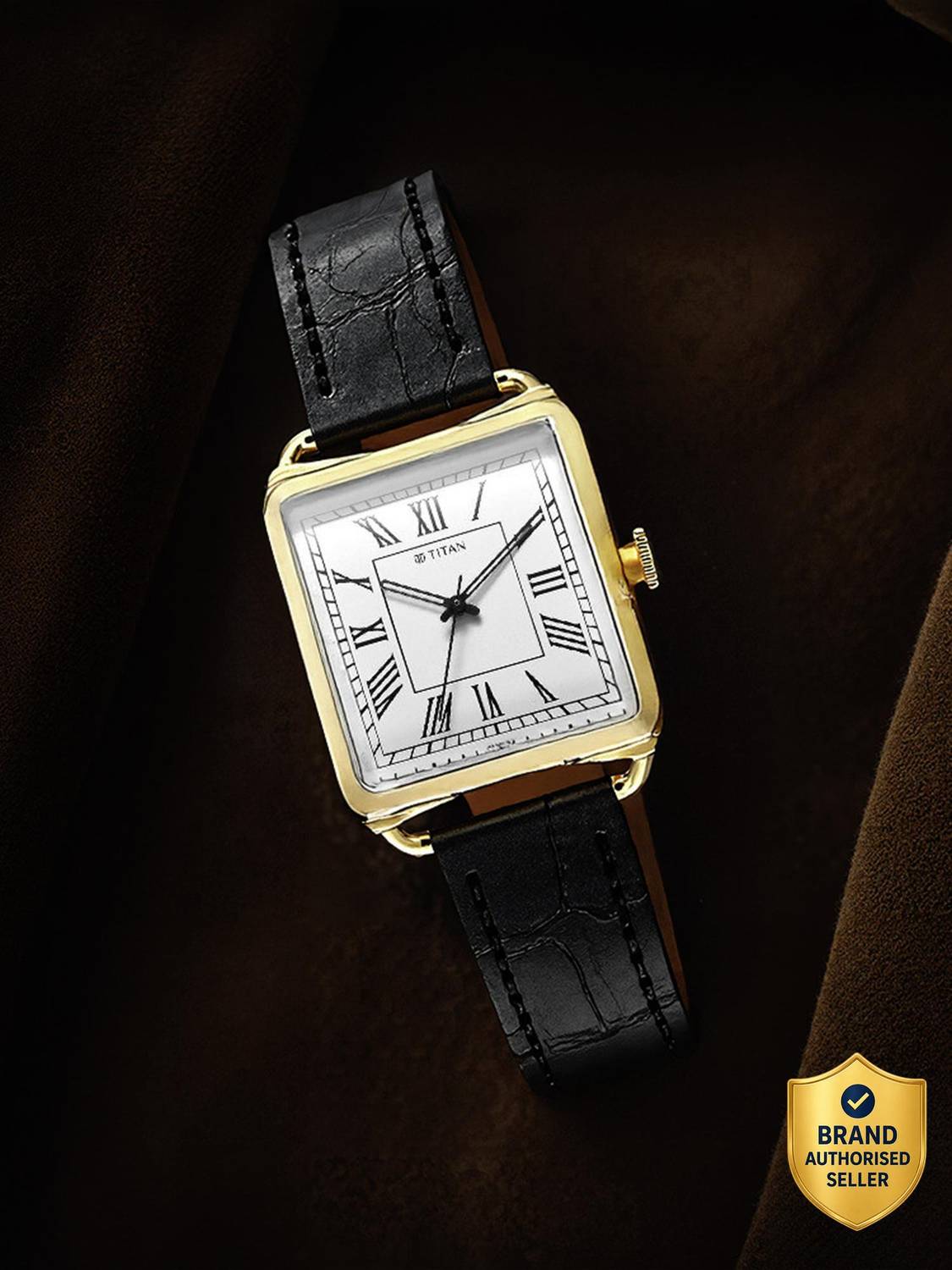 Titan Retro Revive Men's Analog Watch - White Dial, Black Leather