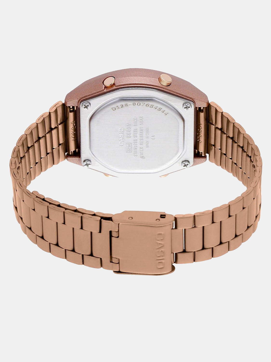 Image of CASIO Vintage B640WC-5ADF Dial Rose Gold Stainless Steel Band Digital Watch - For Men & Women