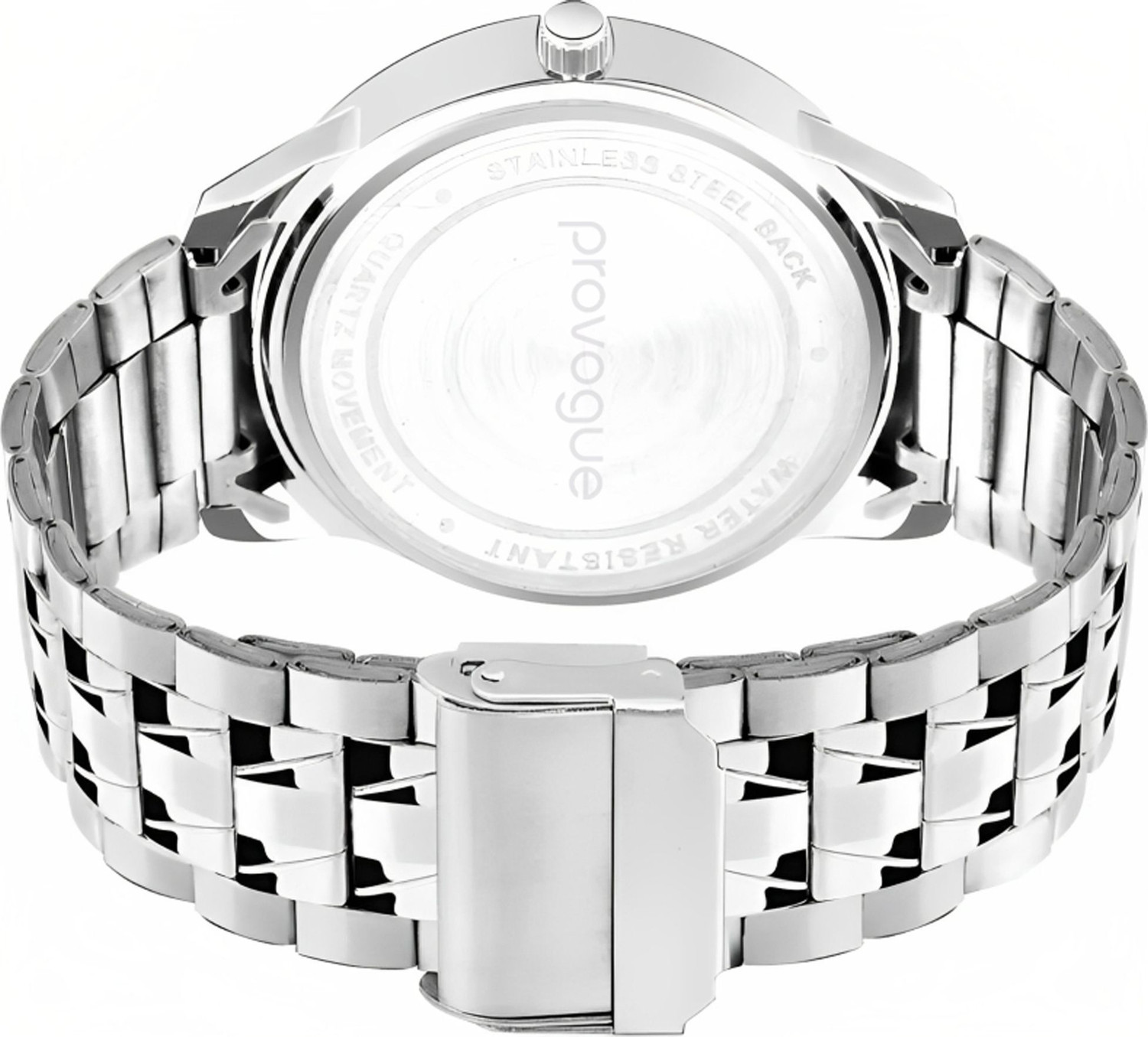 Image of PROVOGUE Gifting and boys Classy Look Black Dial and Sliver Chain Analog Watch - For Men