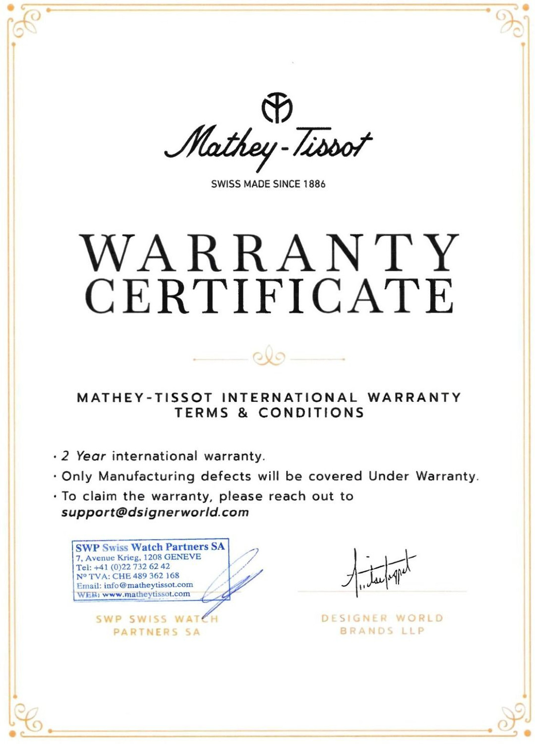 Image of Mathey-Tissot H1810ATBN Swiss Made Mathy III Auto Automatic Landeron 24 Movement Black Dial Analog Watch - For Men