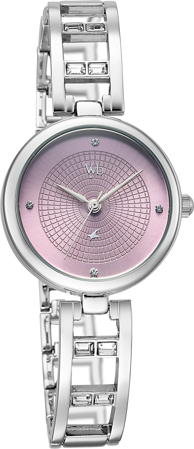 Image of Fastrack Fastrack Vyb Seeker Fastrack Vyb Seeker Quartz Lilac Dial Silver Alloy Strap Analog Watch - For Women
