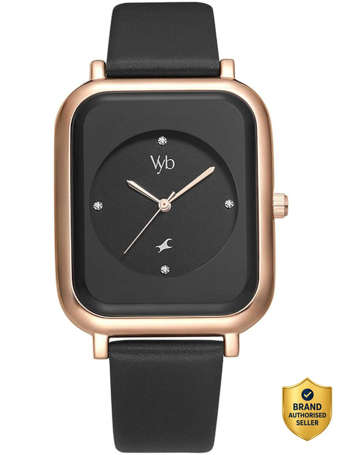 Image of Fastrack Vyb Muse Quartz Analog Black Dial Black Leather Strap Watch for Girls Analog Watch - For Women