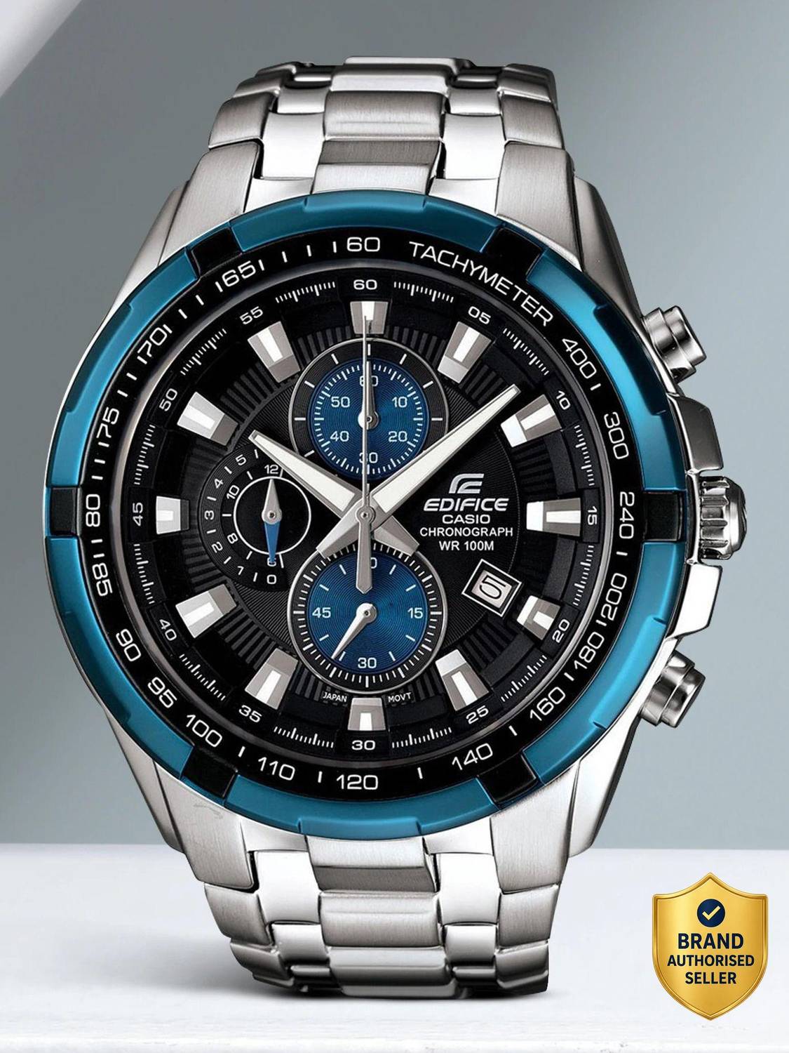 CASIO Edifice EF-539D-1A2VDF Black Dial Silver Stainless Steel Watch - Image 1