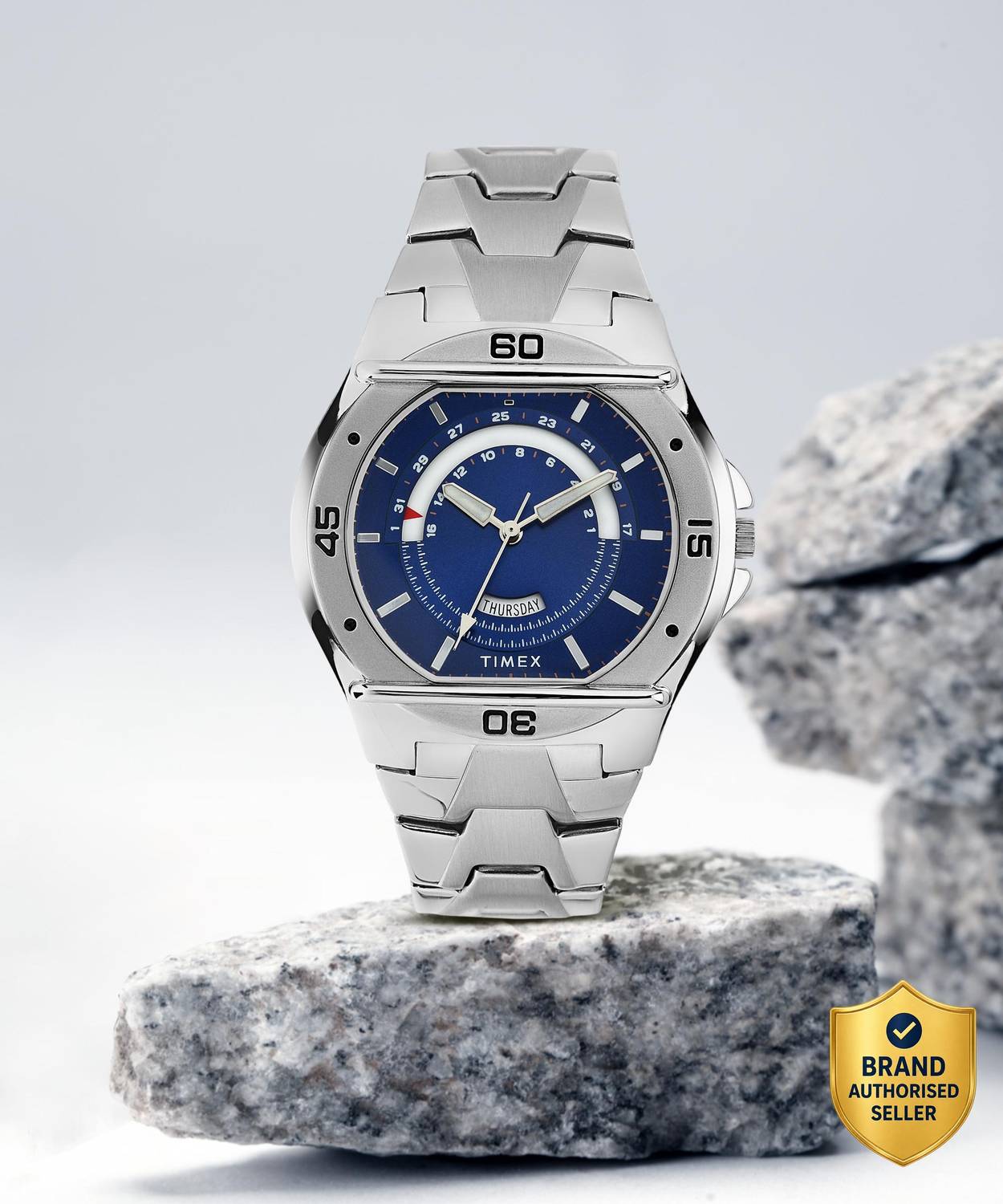 TIMEX Round 44mm Blue Dial Analog Watch for Men