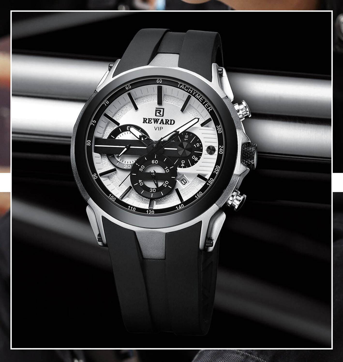 Reward RD83046M-B Black Analog Watch For Men - Image 1