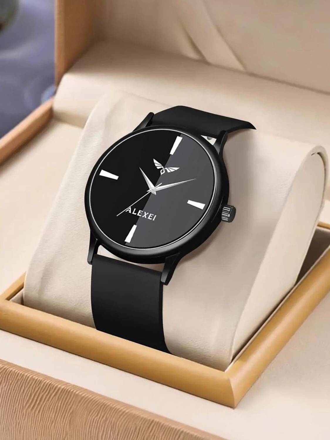 Alexei Premium Black Softest Silicon Strap ALX5282 Analog Watch - For Men