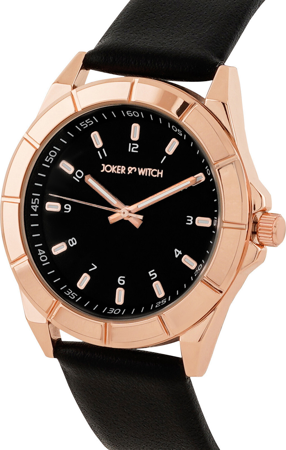 Image of Joker & Witch Zonda Rosegold Black Leather Strap Watch Analog Watch - For Men
