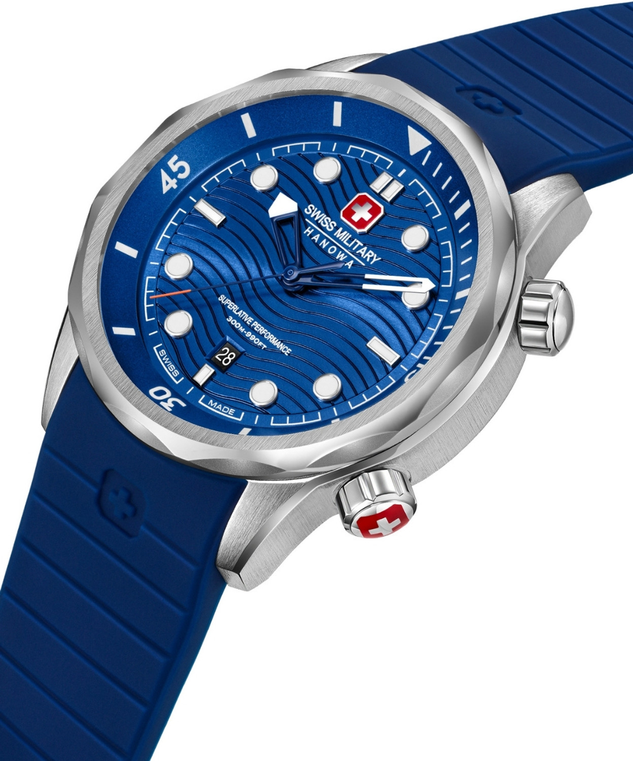 Image of Swiss Military Hanowa BREAKWATER BREAKWATER Blue Round Dial Comes With Swiss Made Analog Watch For Men's Analog Watch - For Men