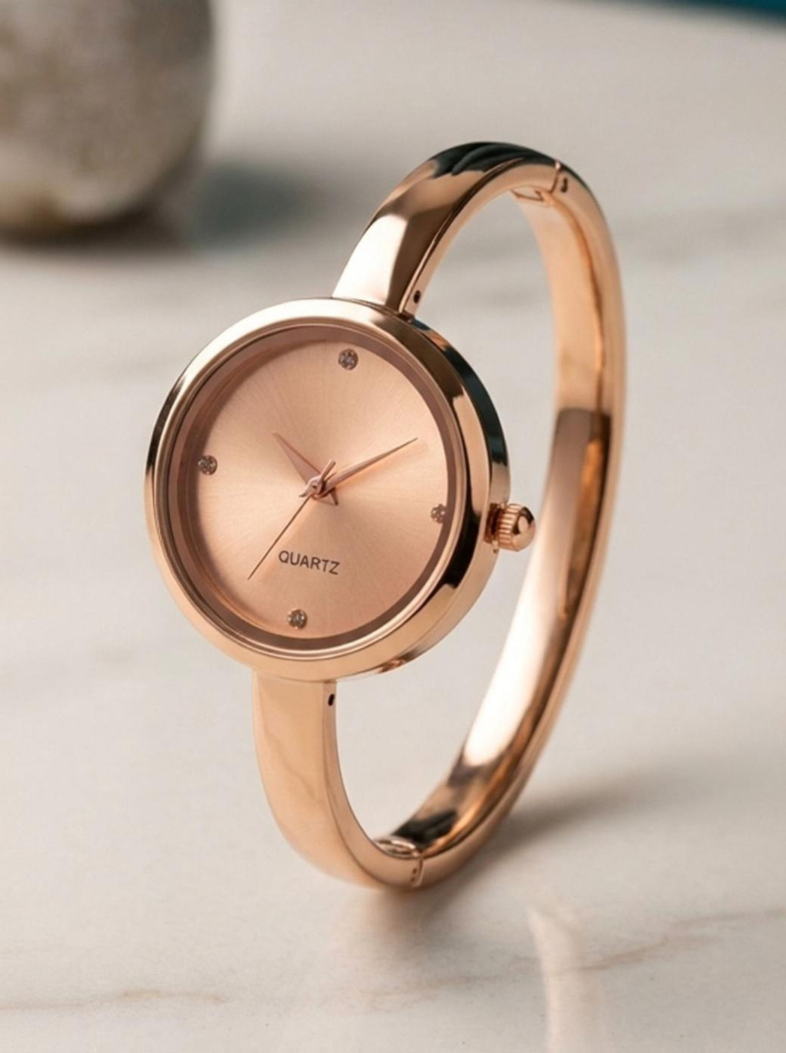 Image of PAPIO Rose Gold Color Stainless Steel Strap Ladies And Girls Kada Analog Watch - For Women MN-311 ROSE