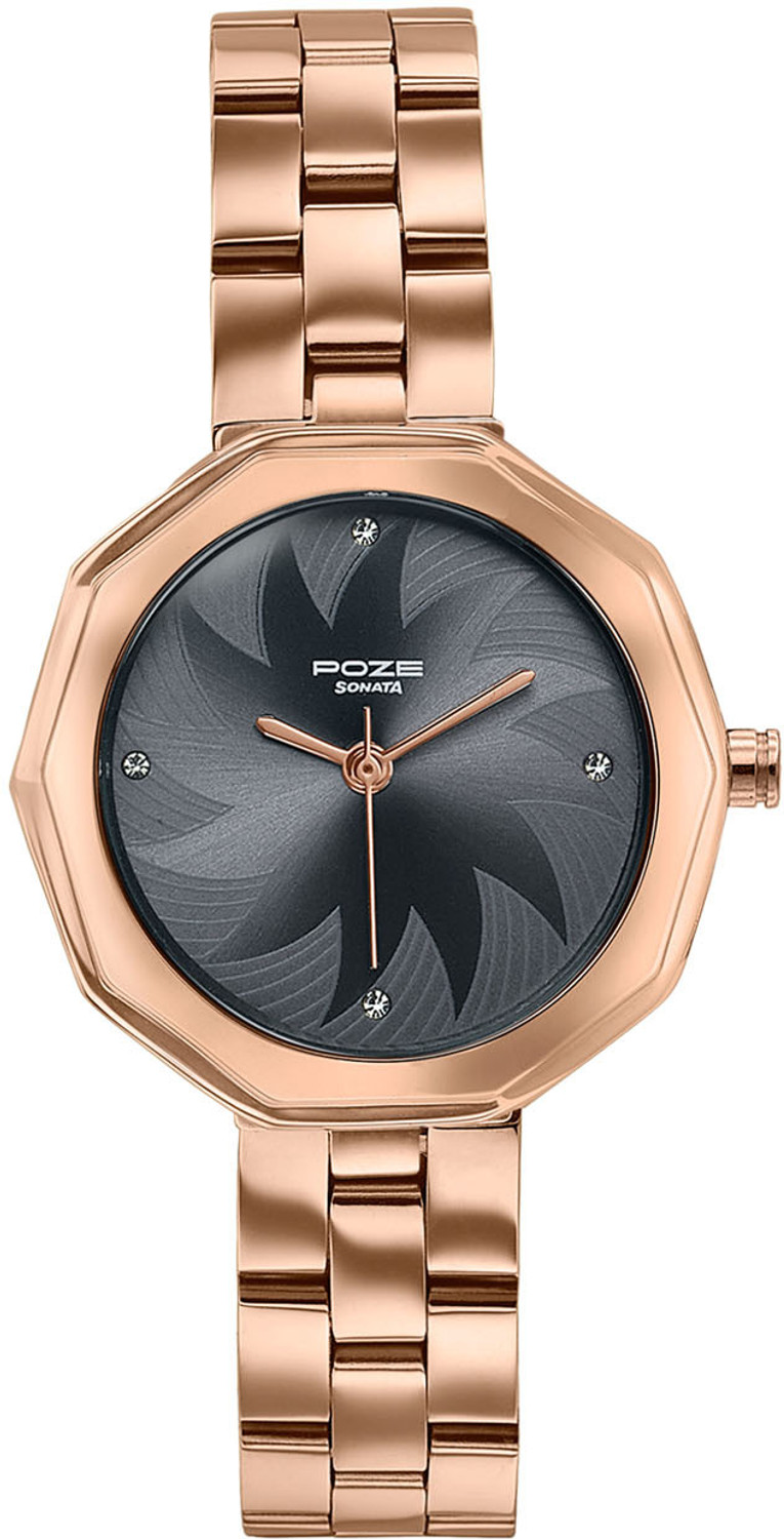 Image of SONATA Poze Drop 9.1 Poze 9 Quartz Grey Dial IPRG Strap Analog Watch - For Women