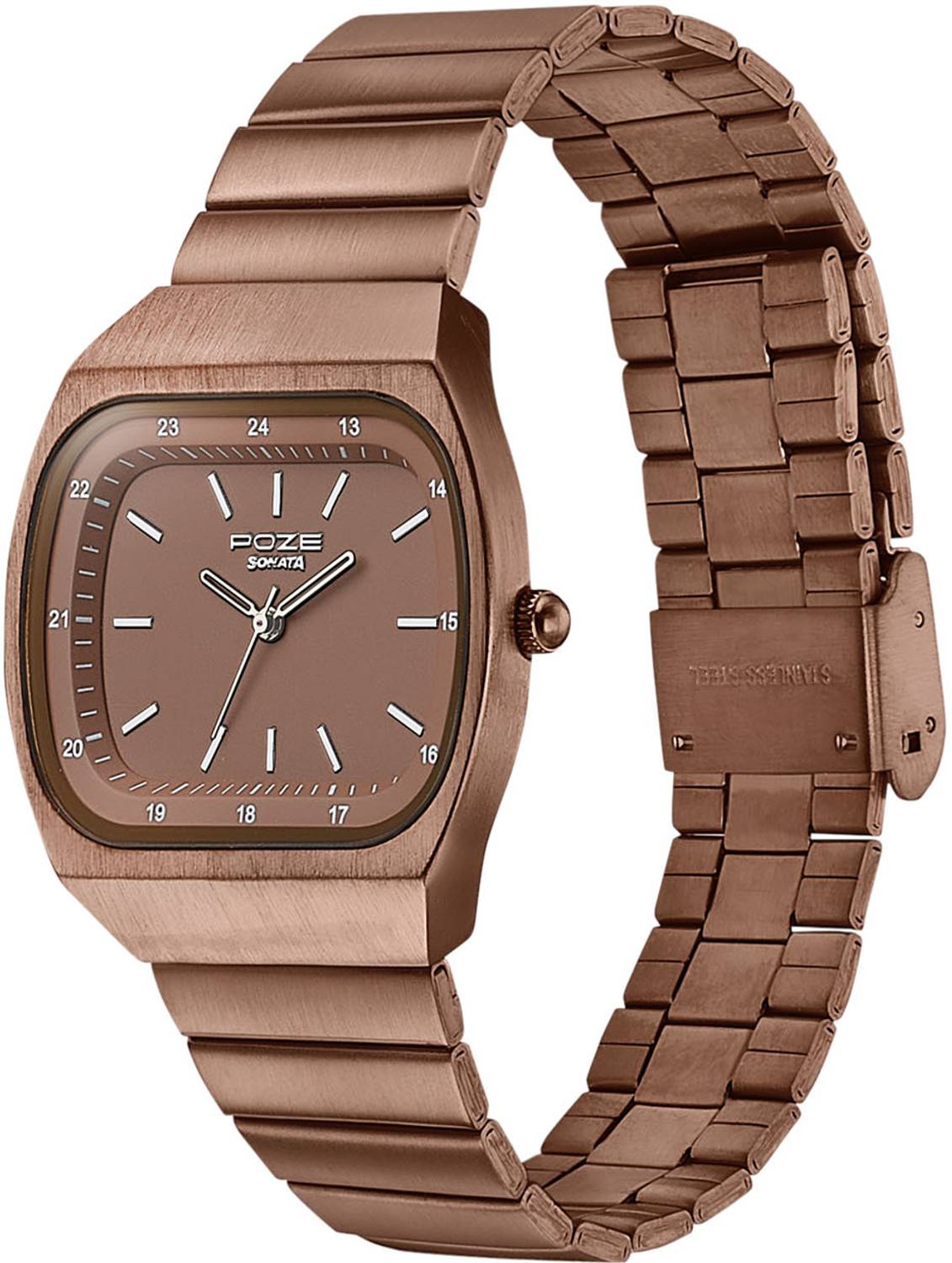 SONATA Poze 9.2 Quartz Brown Dial Watch - Image 4