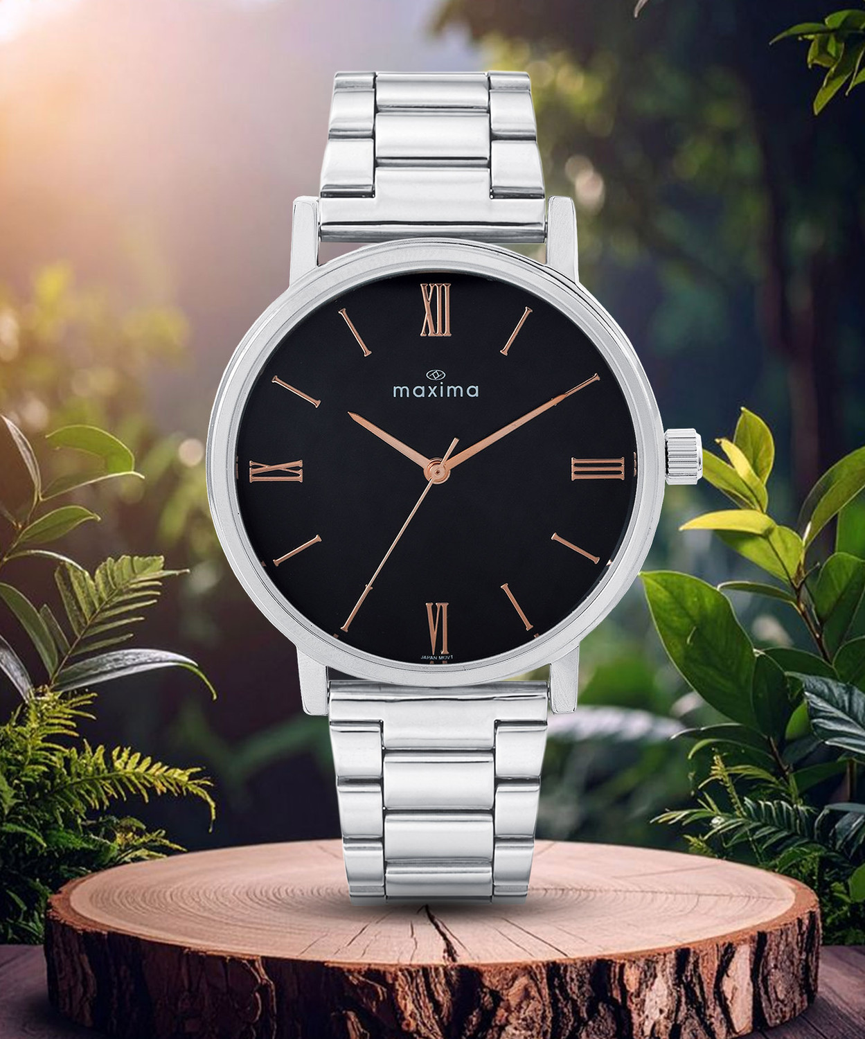 Image of MAXIMA Attivo Collection Attivo Men's collection, Silver Dial, SS Strap, Push Buckle, Formal Design Analog Watch - For Men