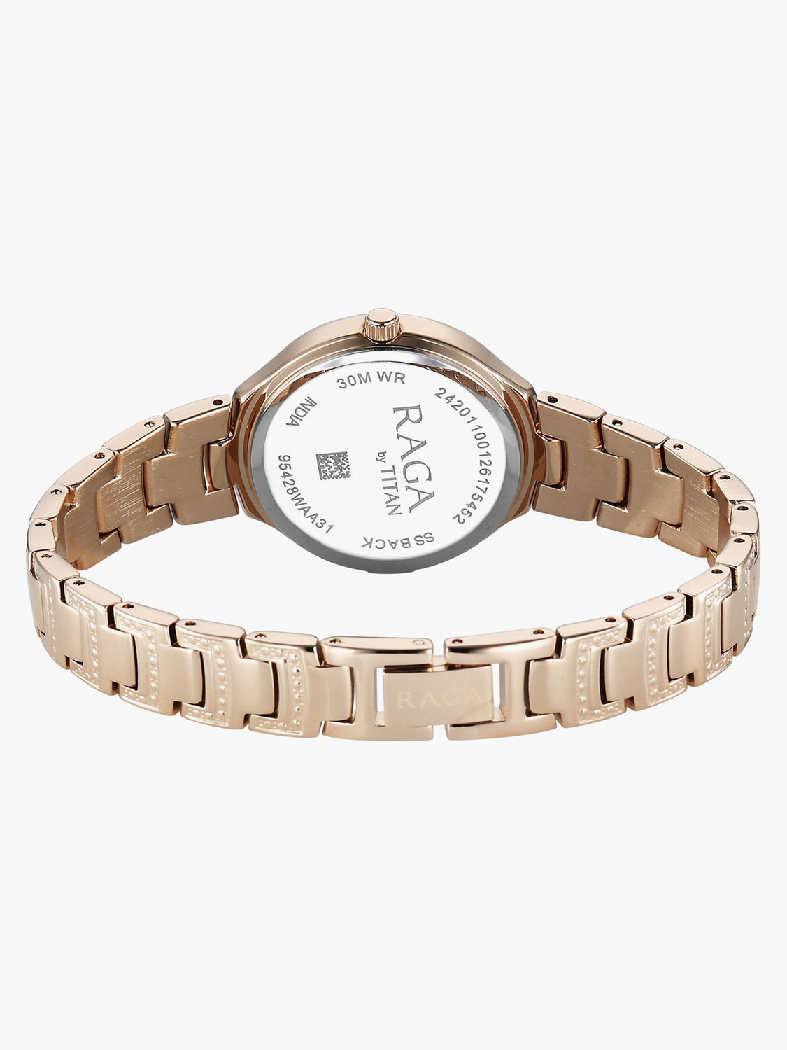 Image of Titan Raga Spotlight Titan Raga Spotlight Quartz Pink Dial Rose Gold Brass Strap Analog Watch - For Women