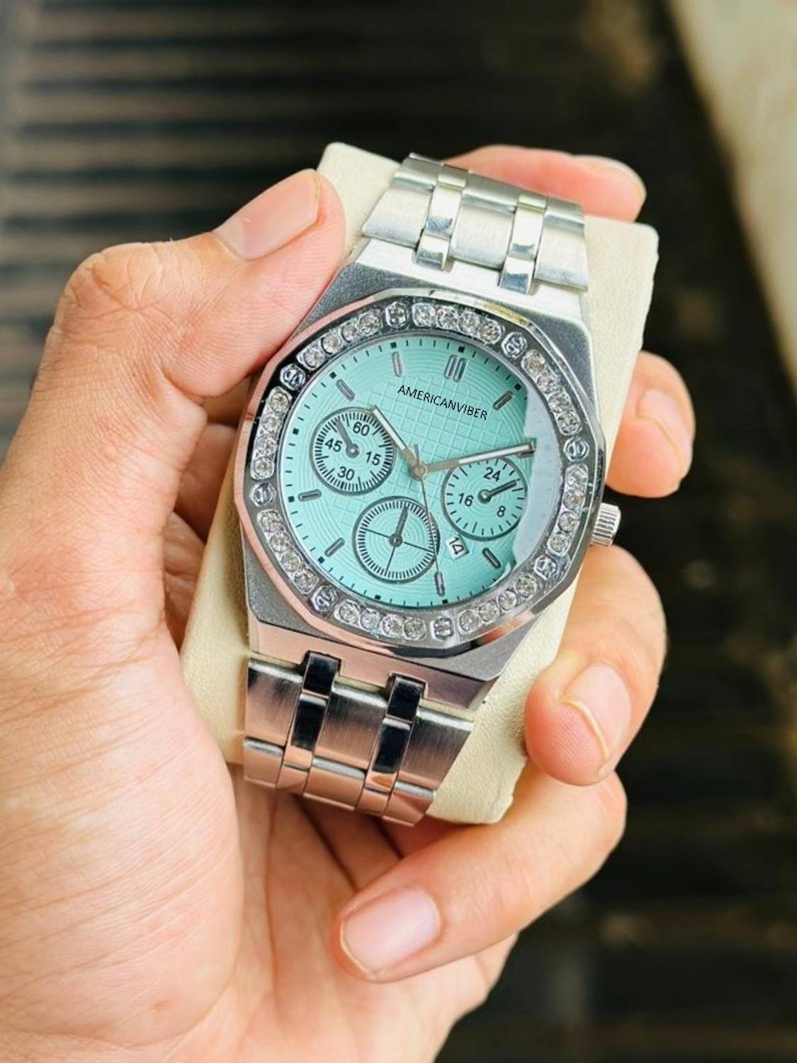 Americanviber AVM0038 Diamond Studded Men's Watch - Image 4