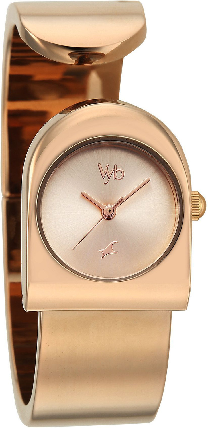 Image of Fastrack Vyb Striker Fastrack Vyb Striker Quartz Rose Gold Dial Rose Gold Strap Analog Watch - For Women