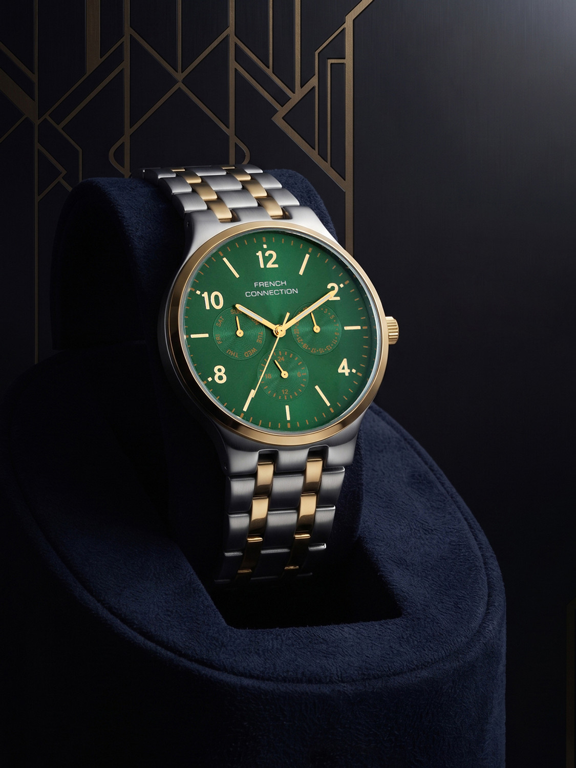 French Connection FCND27NTM Green Sunray Round Dial Quartz Analog Watch  - For Men