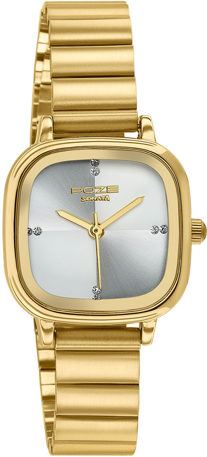 Image of SONATA Poze Drop 9.1 Poze 9 Quartz White Dial IPG Strap Analog Watch - For Women