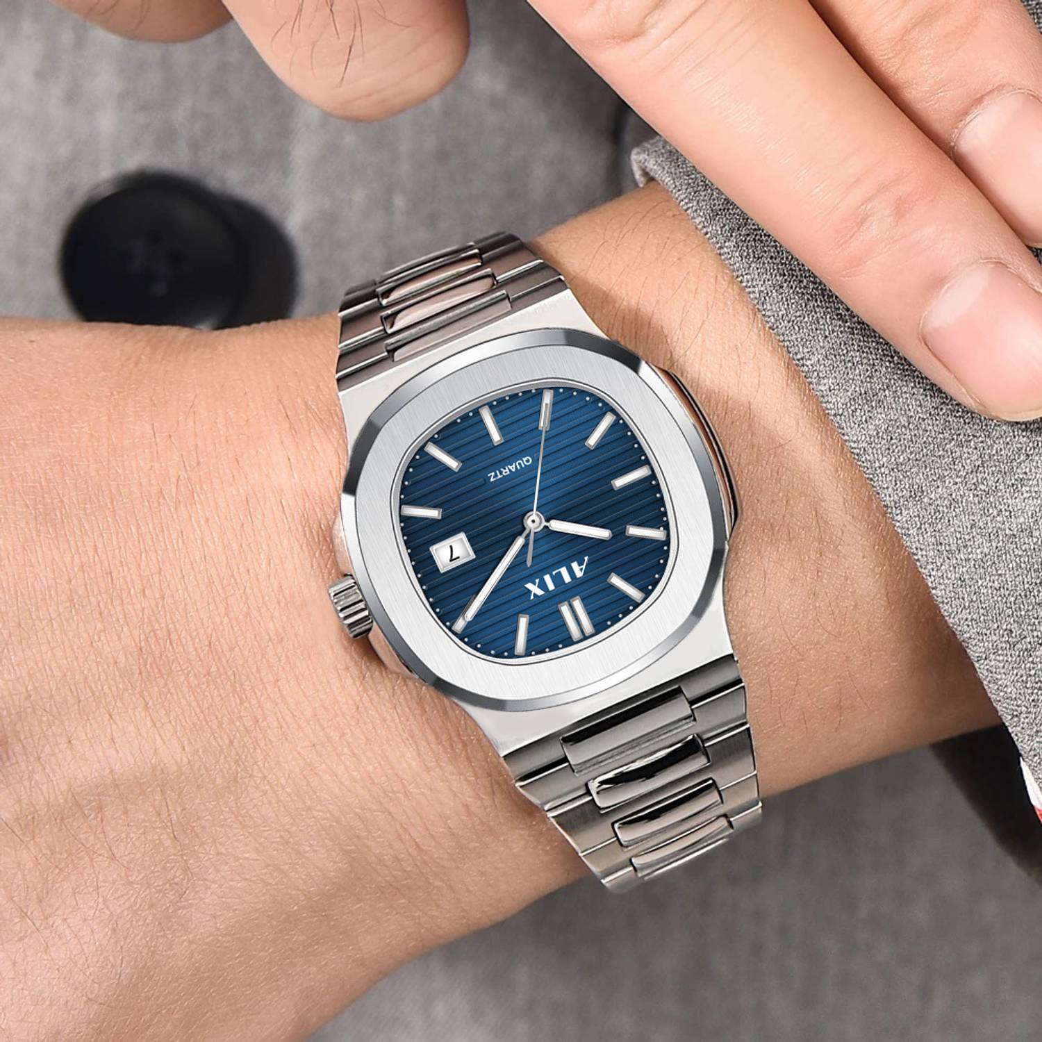 Alix 3052 Silver Blue Dial Men's Watch - Image 2