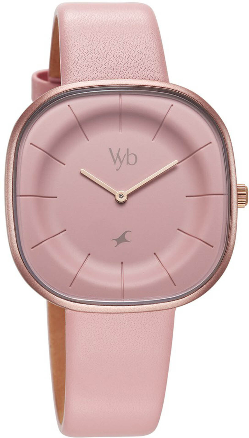 Image of Fastrack Vyb Successor Quartz Analog Pink Dial Leather Strap Watch For Girls Analog Watch - For Women